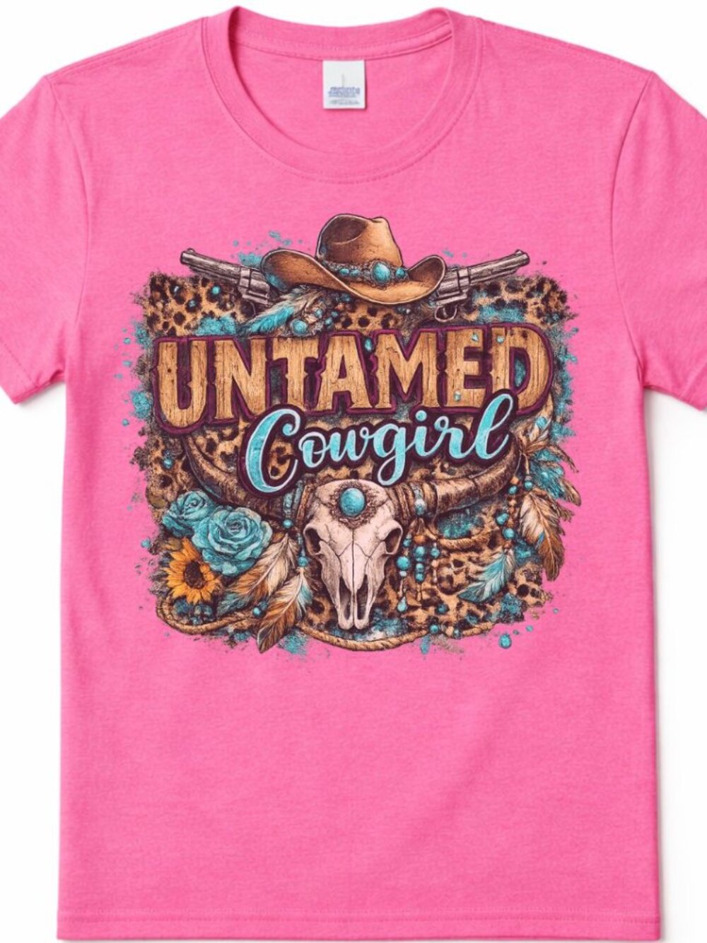 Untamed Cowgirl Western Graphic T Shirt Trendy Boutique Style Tee Womens Pink